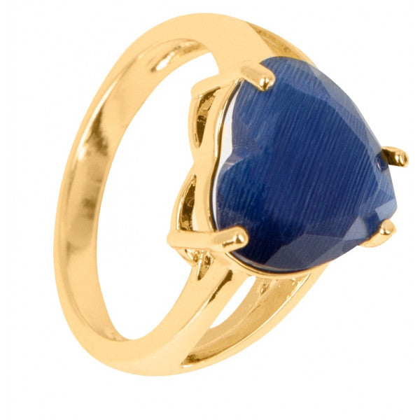 Anillo con Corazón Azul