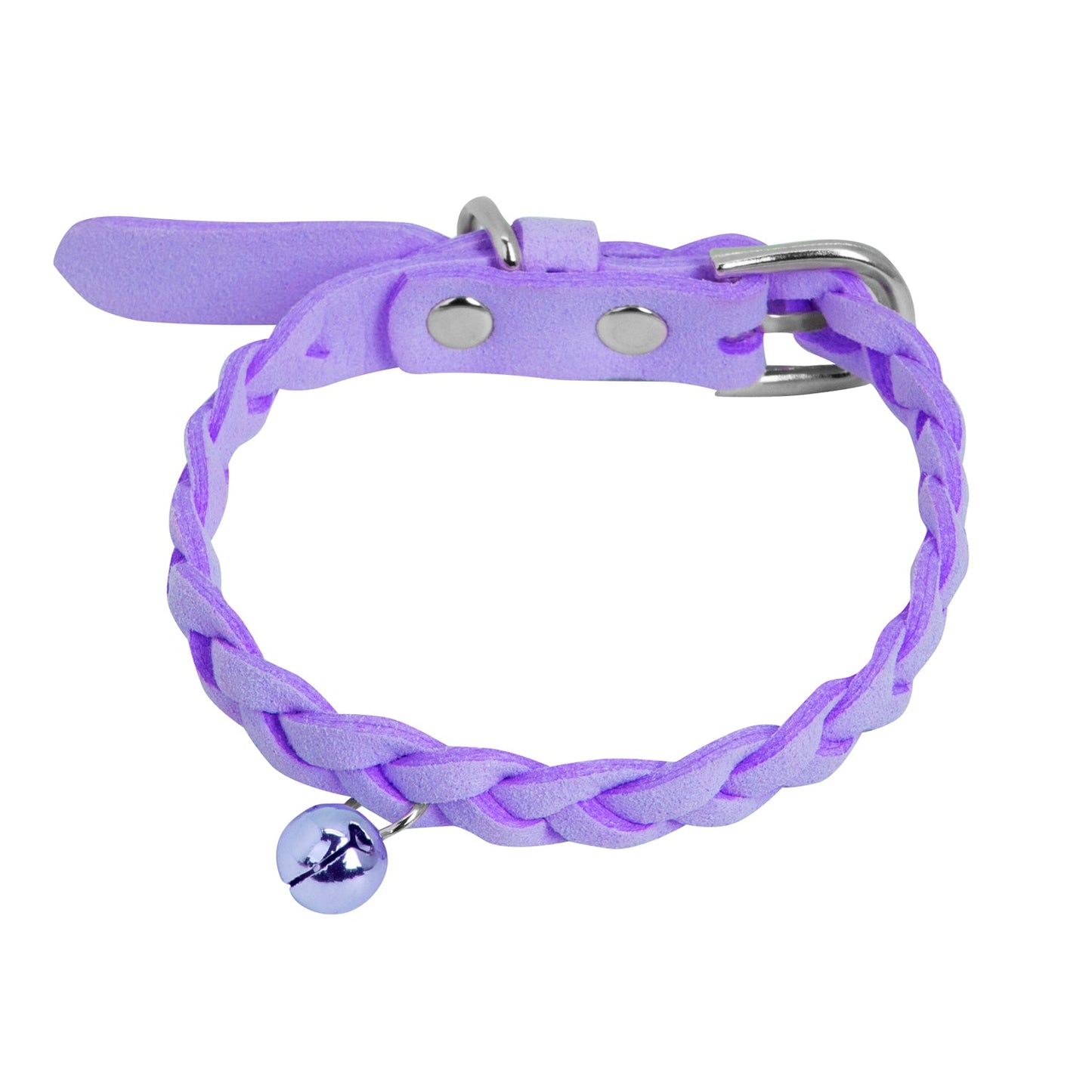 Collar Velvet Trenzado con Cascabel Morado