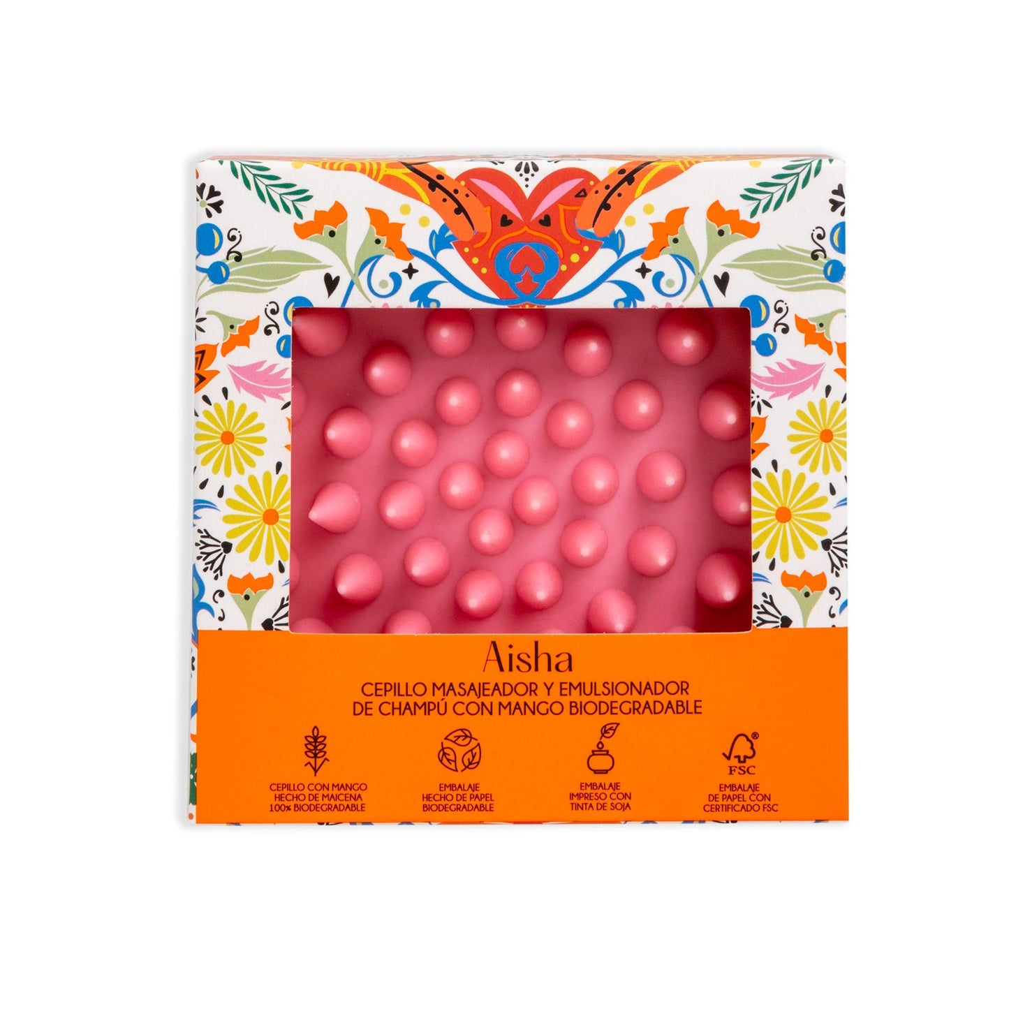 Princess Saves The World Cepillo masajeador y Emulsionador de champú con mango biodegradable