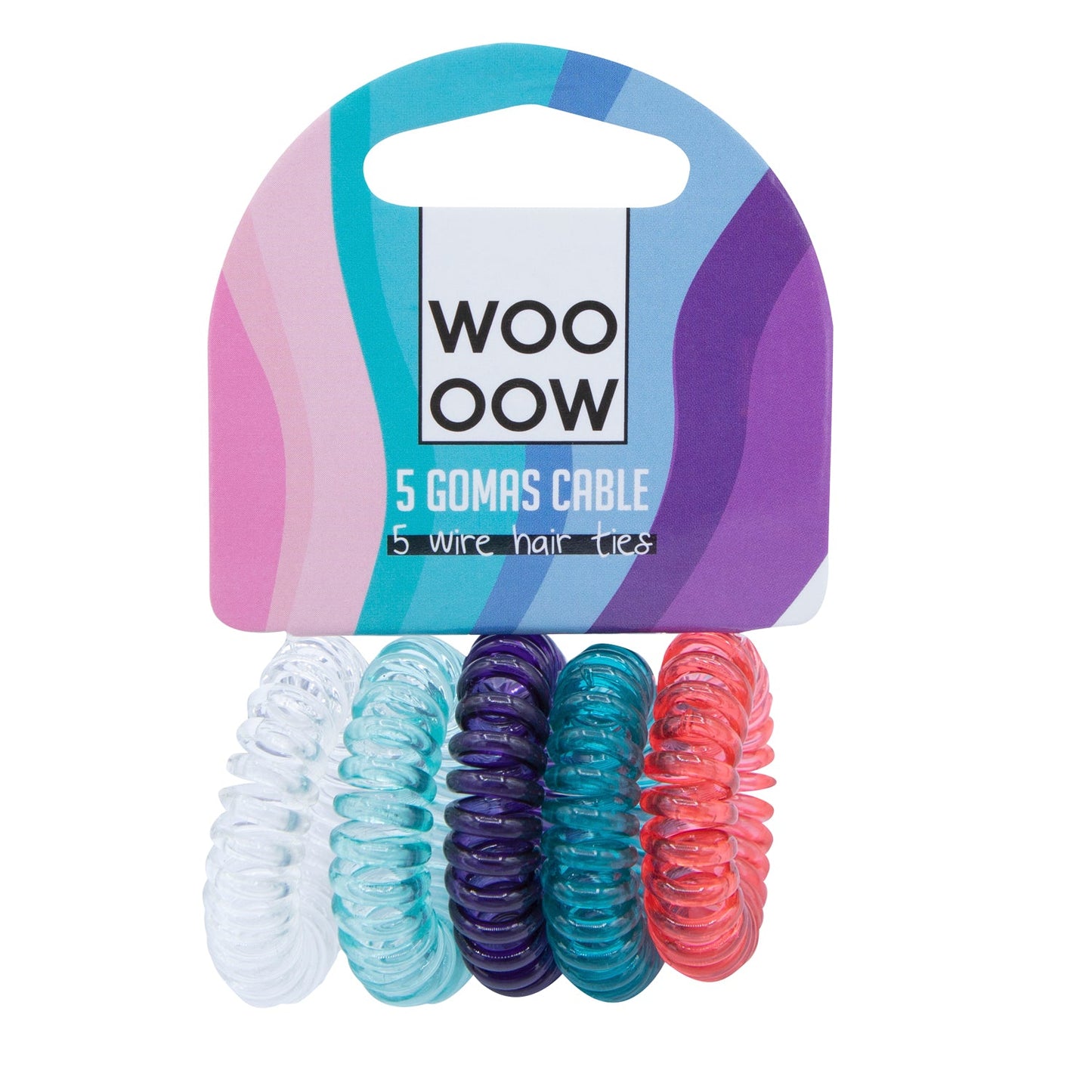 WOO OOW Set de 5 Gomas de Cable Multicolor