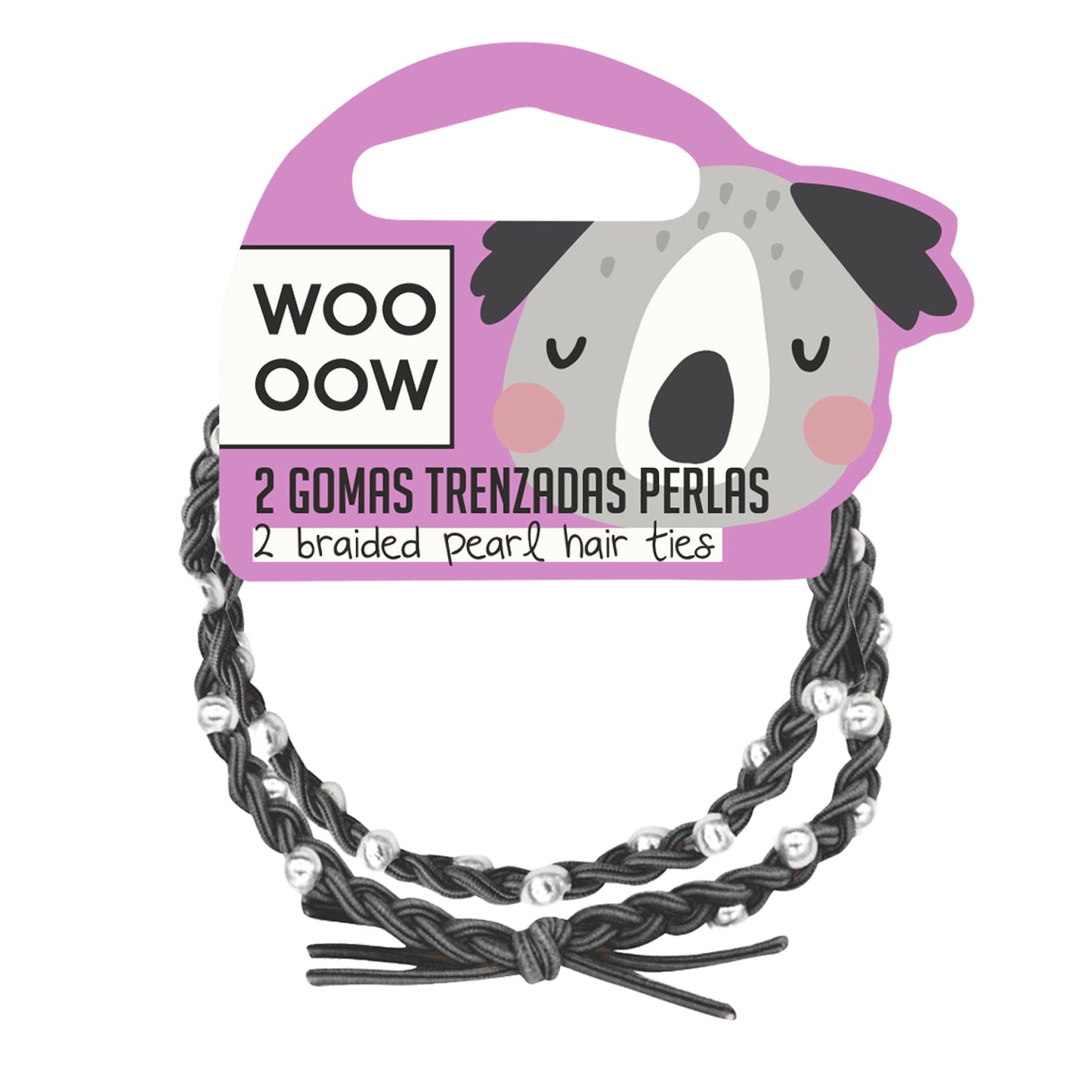 WOO OOW Set 2 Gomas Trenzadas Perlas