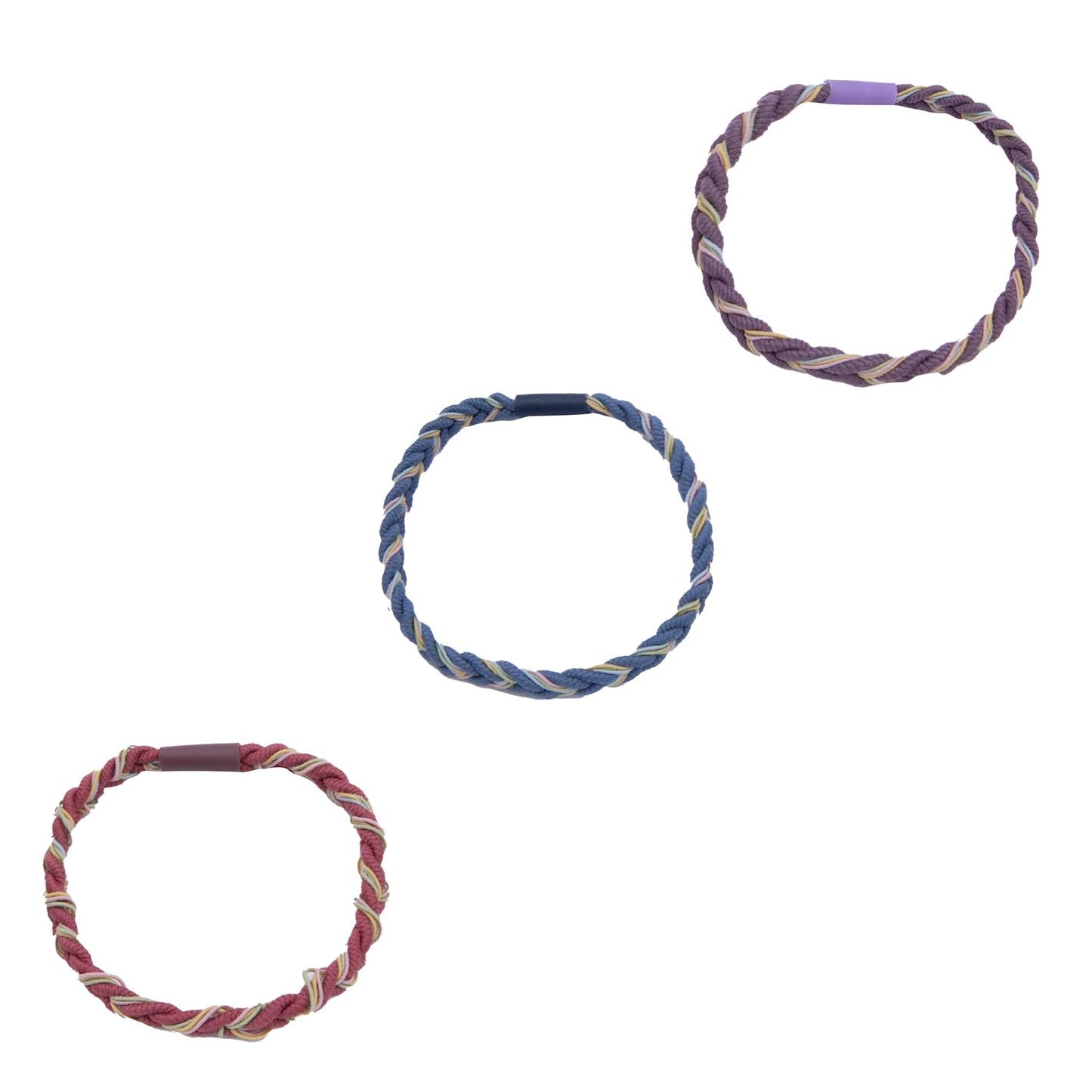 WOO OOW Set de 3 Gomas Trenzadas Multicolor