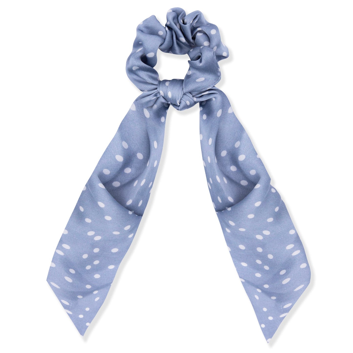 Oh My Hair Scrunchie con Lazo Satén Azul Topos