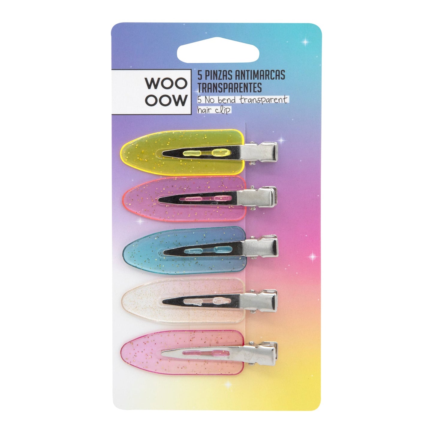 WOO OOW Set 5 Pinzas Antimarcas Transparentes