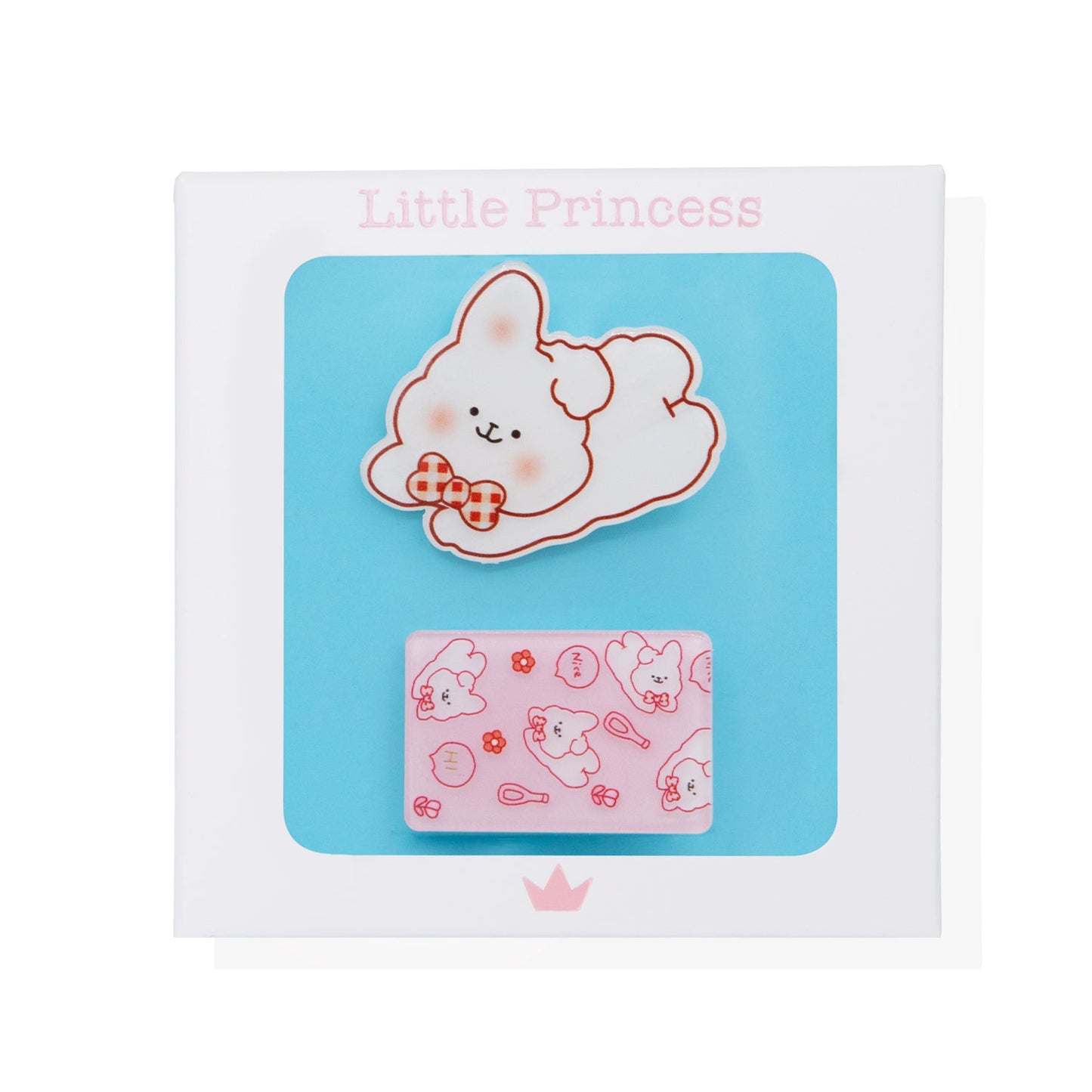 Little Princess Set 2 Clips Conejito Cute Rosa