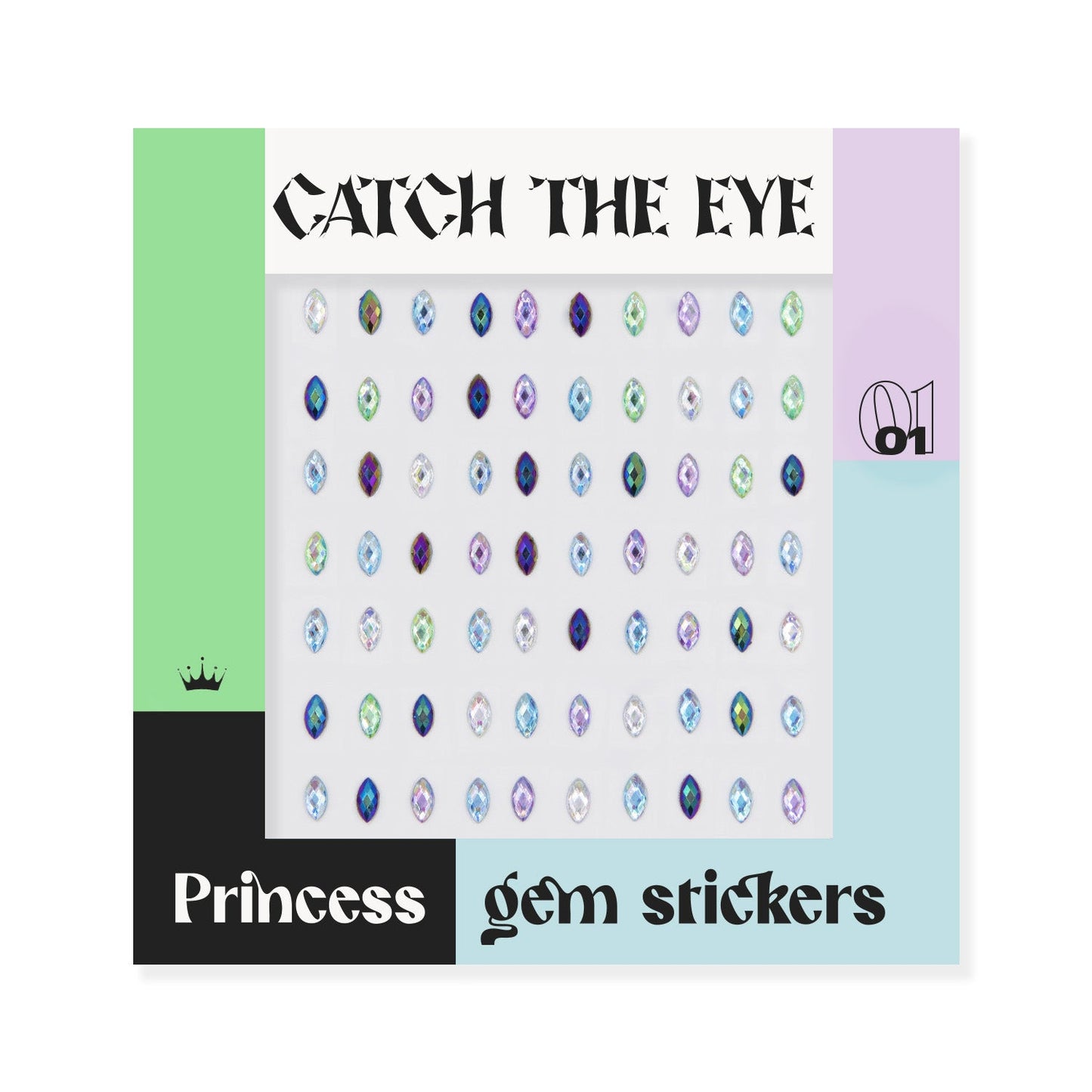 FACE STICKER GEMAS DIAMANTE AZUL