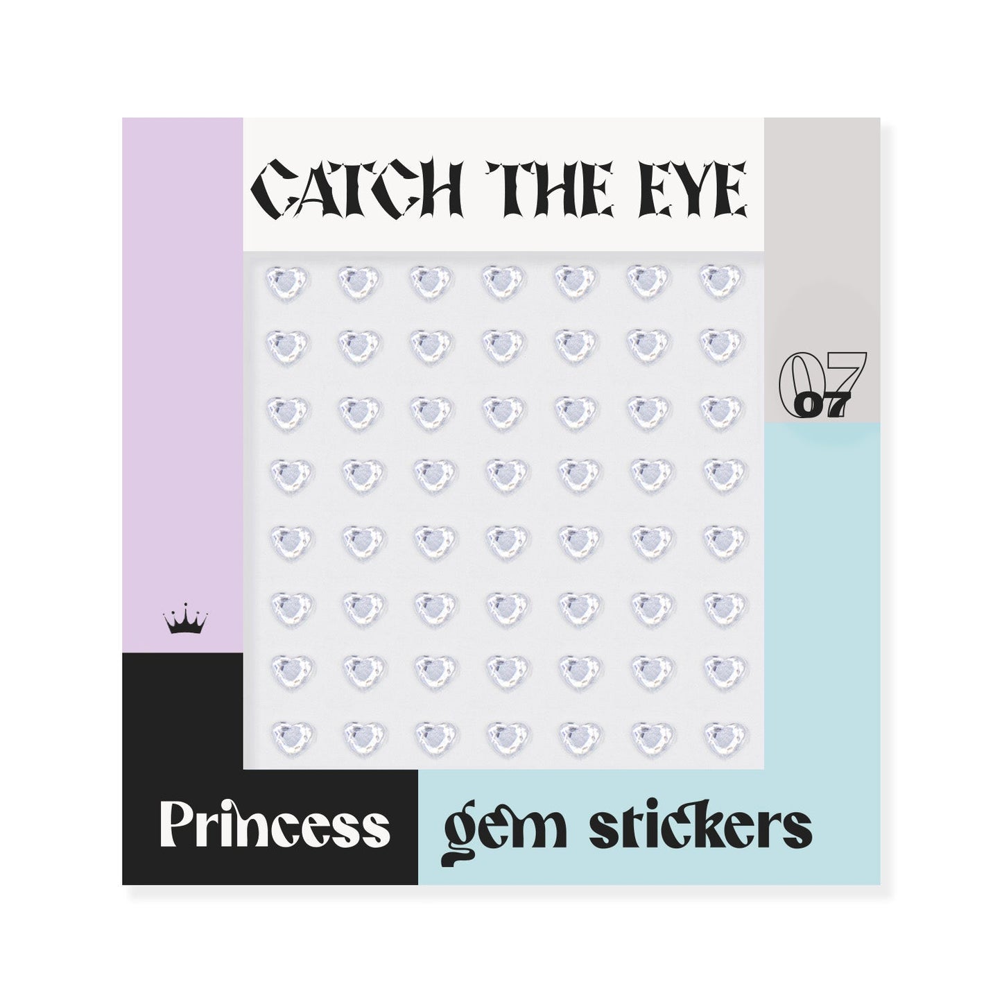 FACE STICKER CORAZONES PLATA