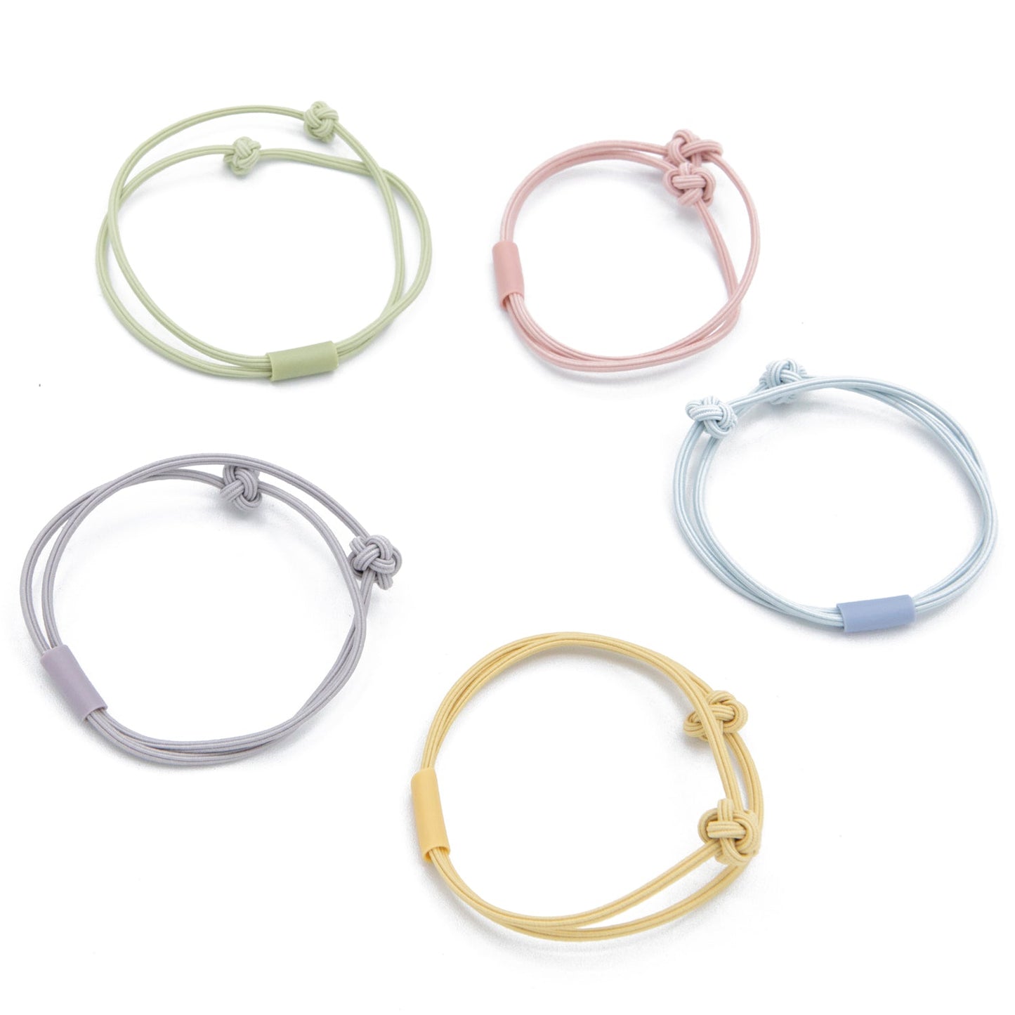 WOO OOW Set 5 Gomas Dobles Pastel con Nudo