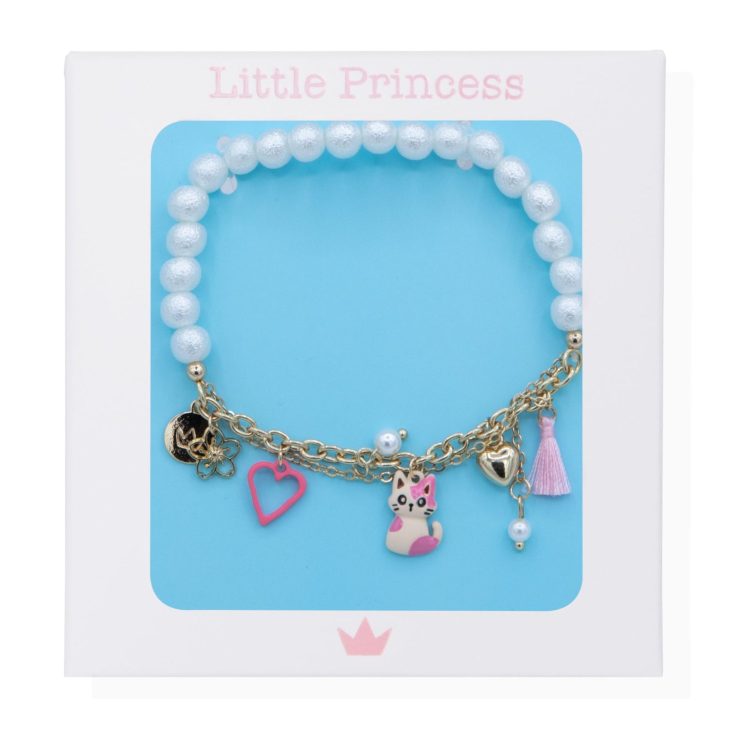 Little Princess Pulsera Mitad Perlas y Charms