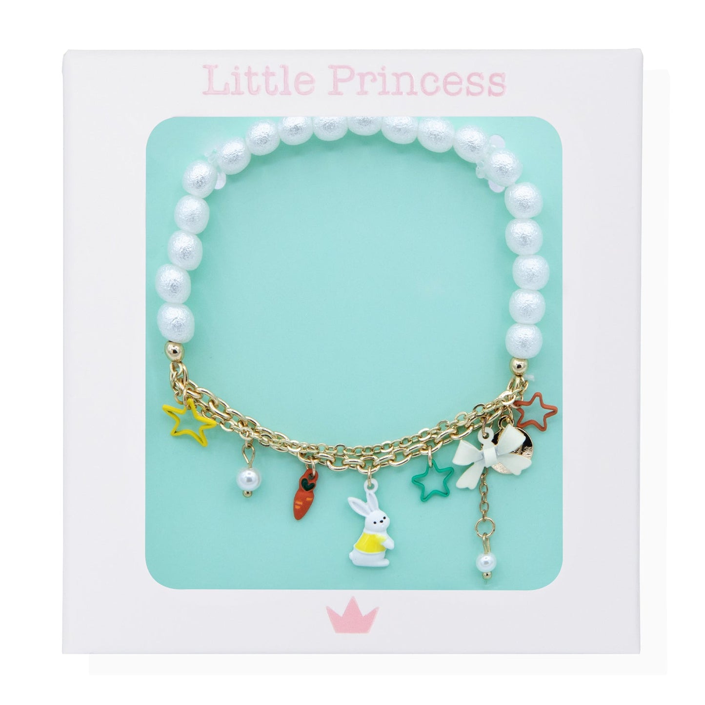 Little Princess Pulsera Mitad Perlas y Charms