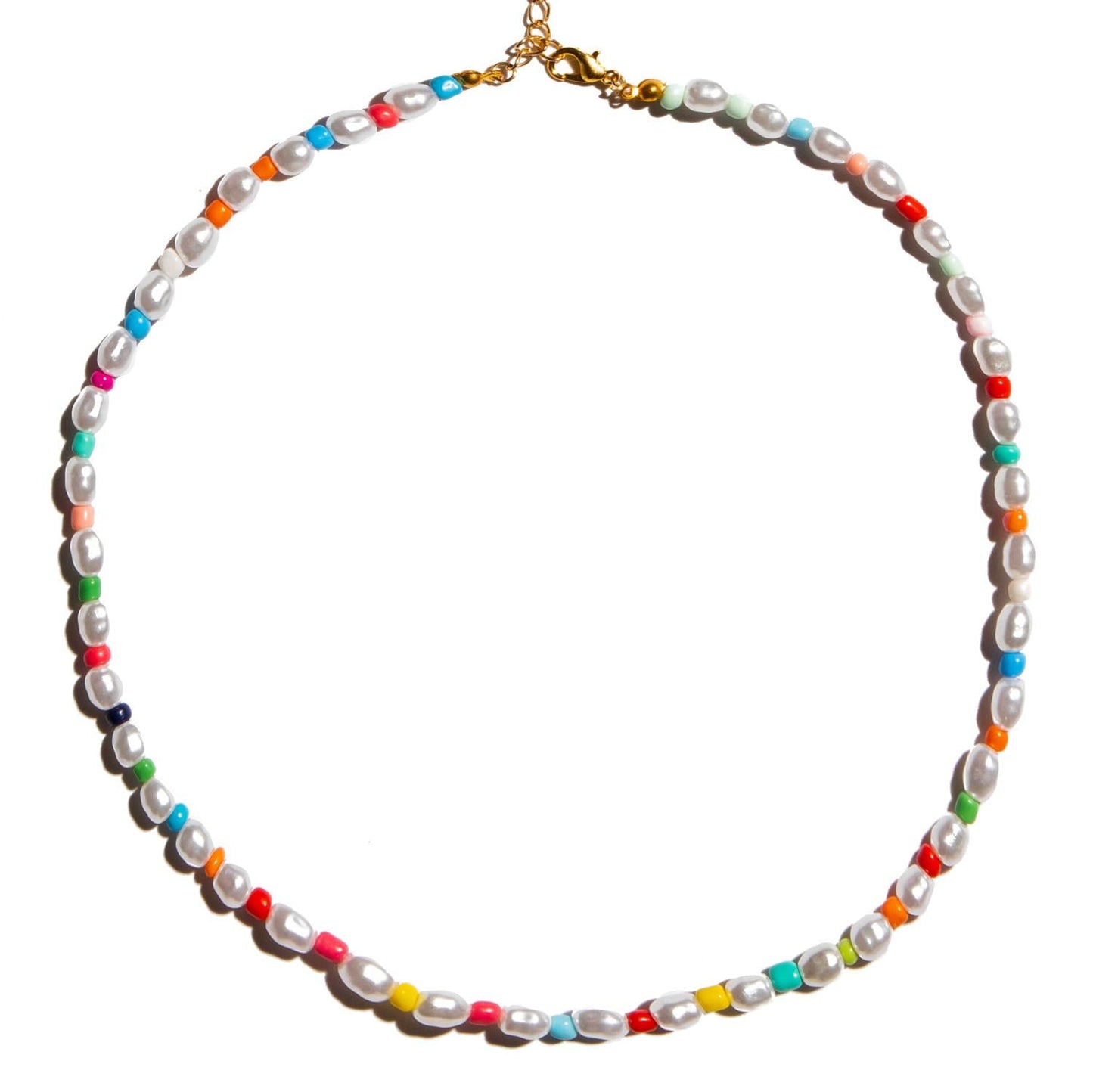 Collar Perlas y Cuentas de Colores