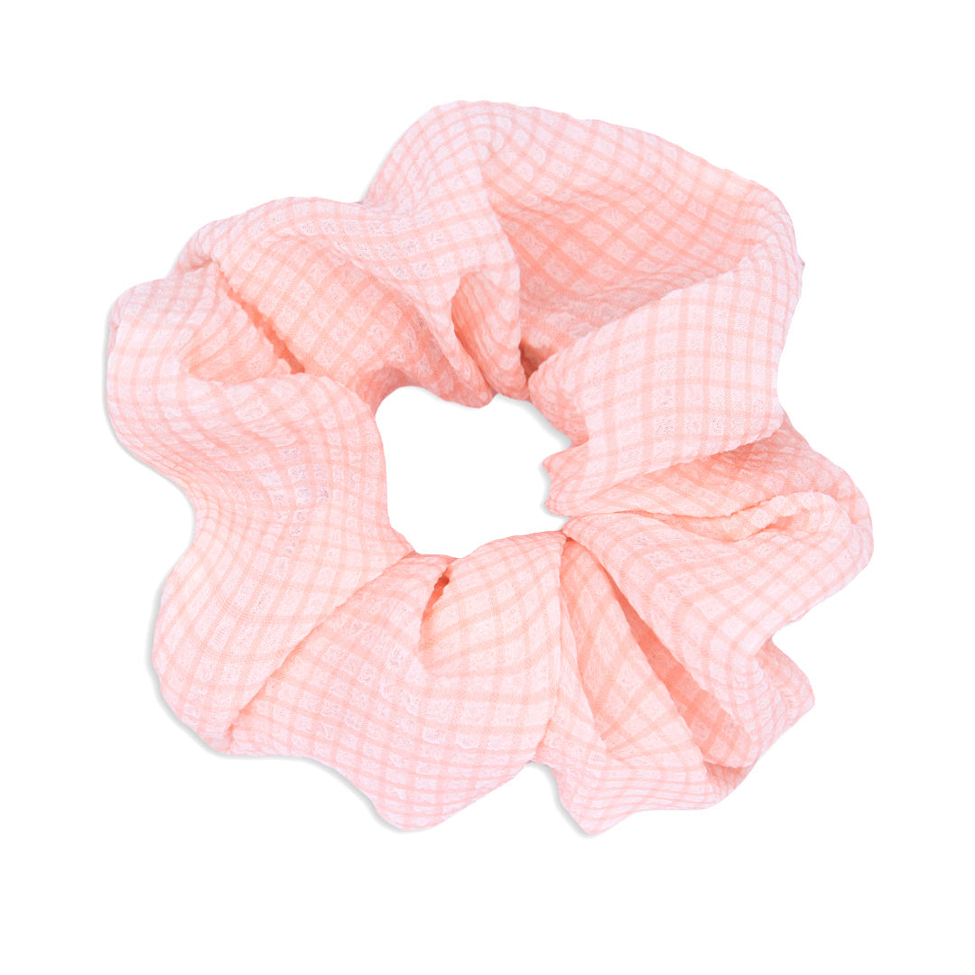 Oh My Hair Scrunchie Tejido Cuadros Rosas