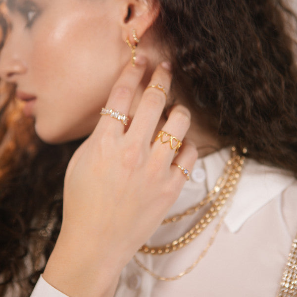Anillo Diamantes Irregulares