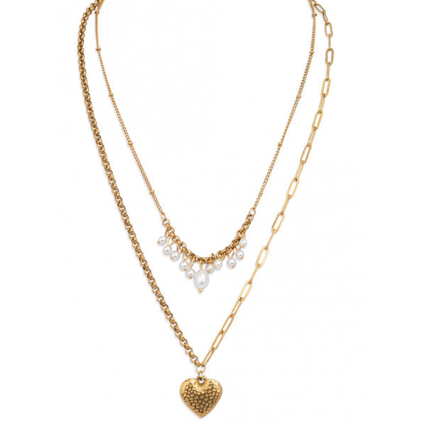Cadena Doble con Medalla Corazón