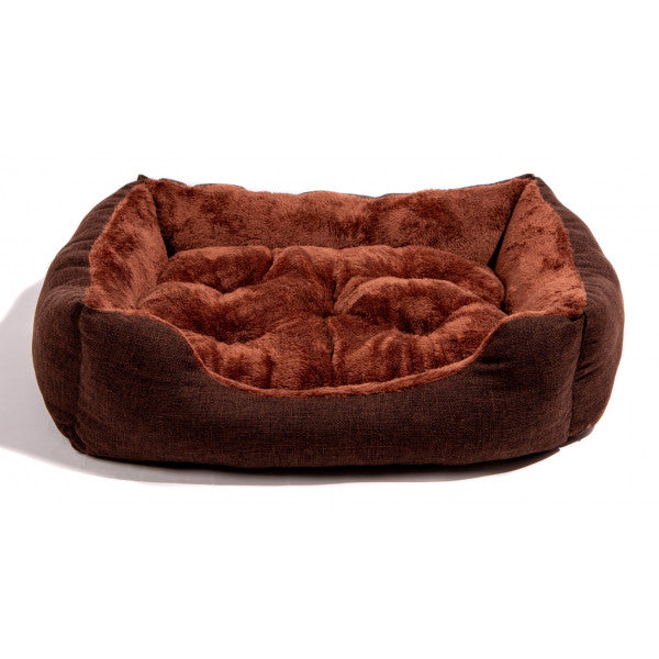 Cama para Mascota con Cojín Velvet Marrón