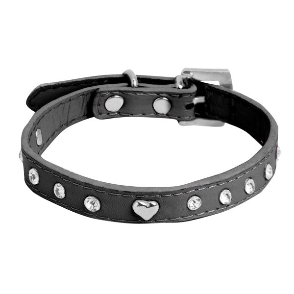 Collar Negro Diamonds y Corazón