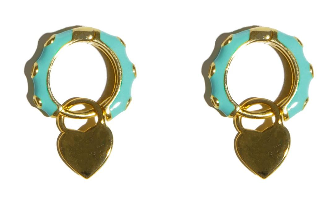 Pendientes Aro Azul y Corazones