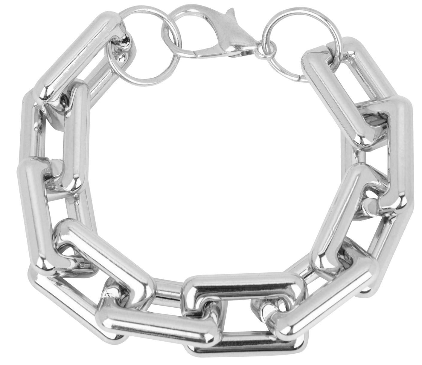 Pulsera Cadena Cuadrado Plata