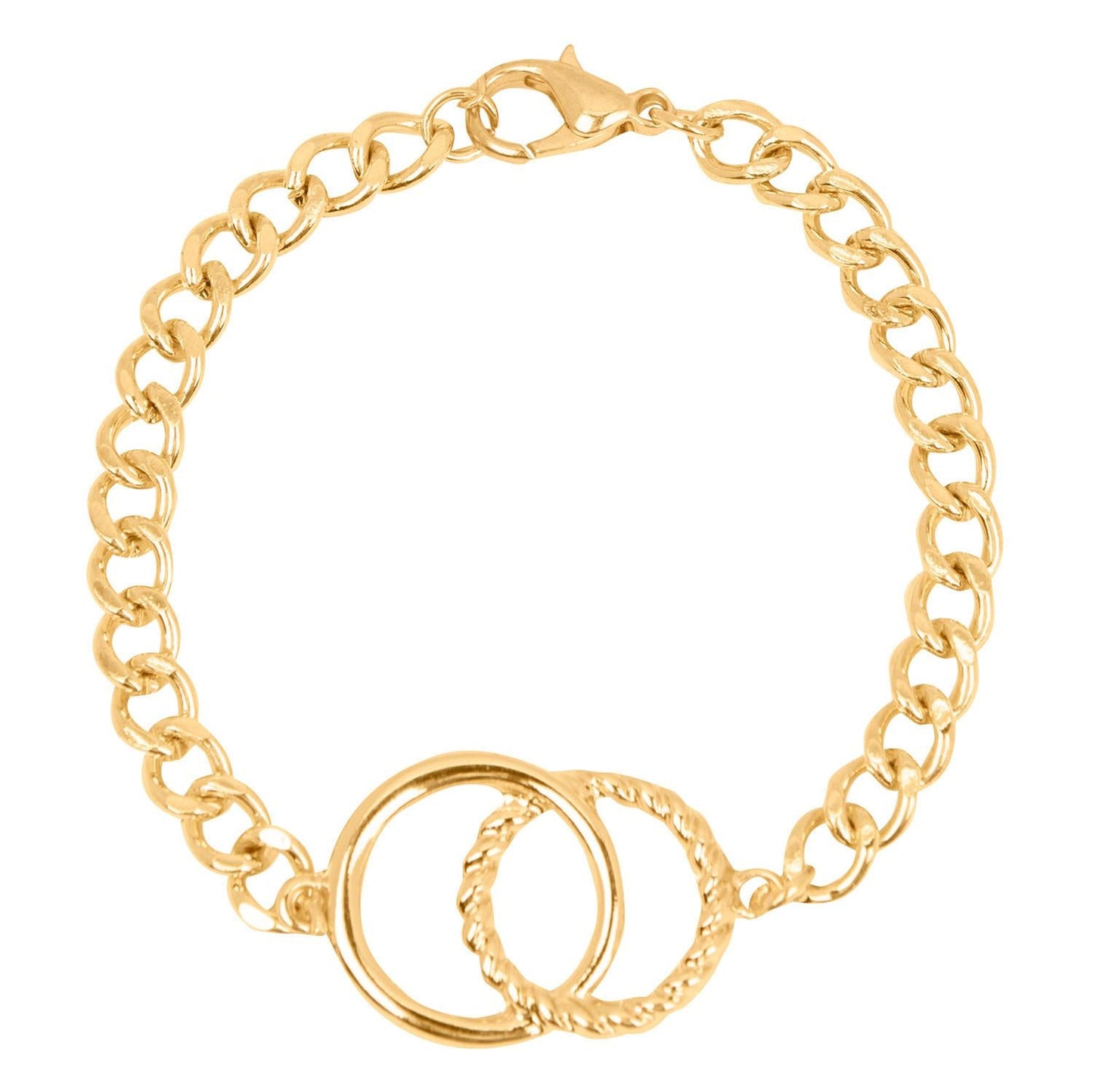 Pulsera Cadena Enlazada Dorada