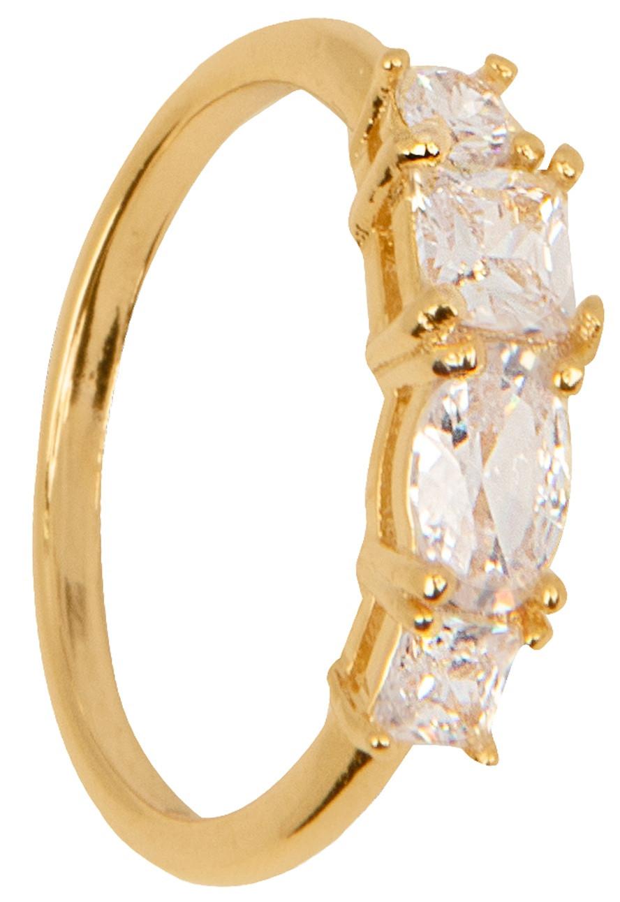 Anillo Dorado Fila Cristal