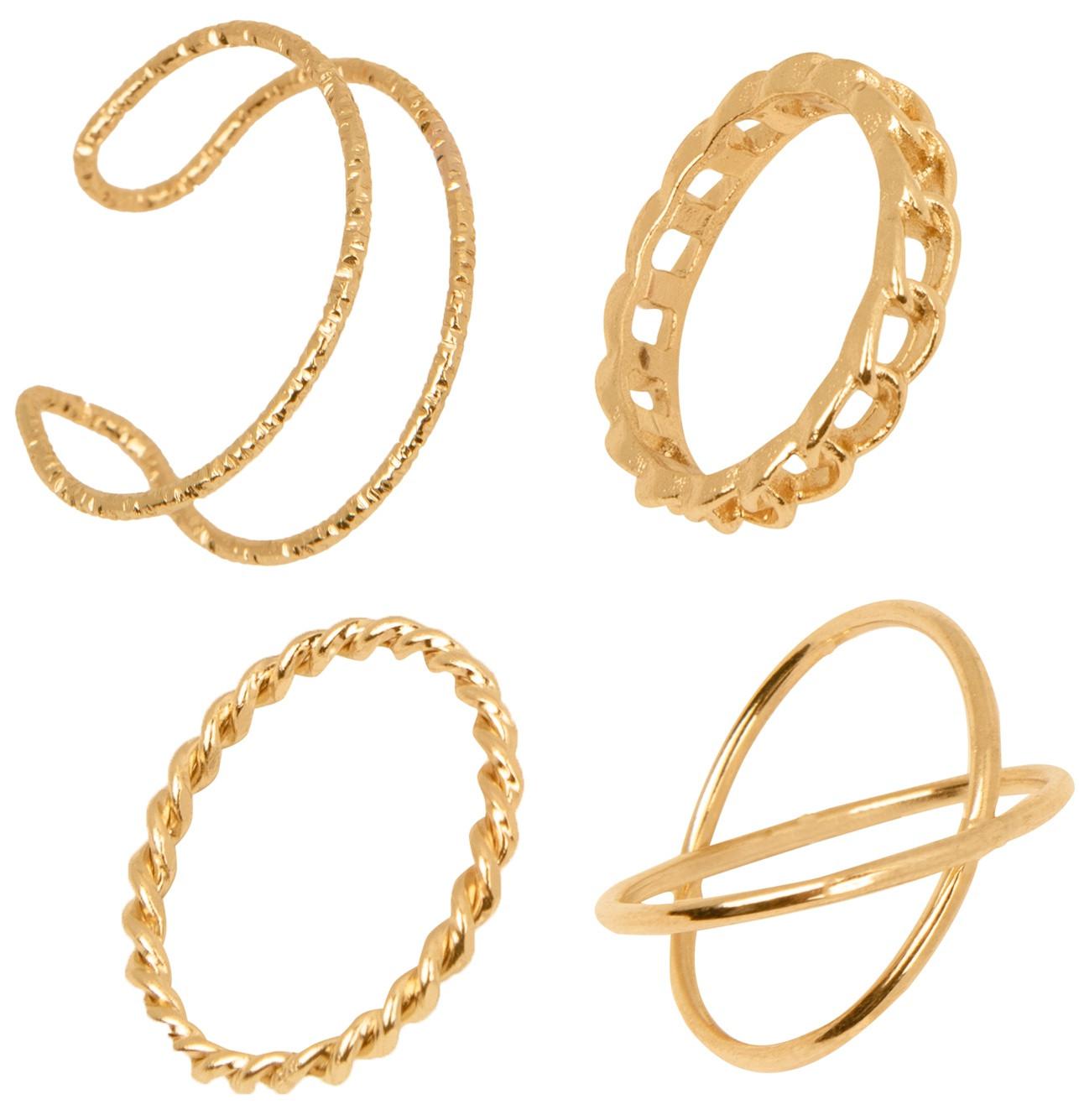 Set Anillo 4 Piezas Cruzado