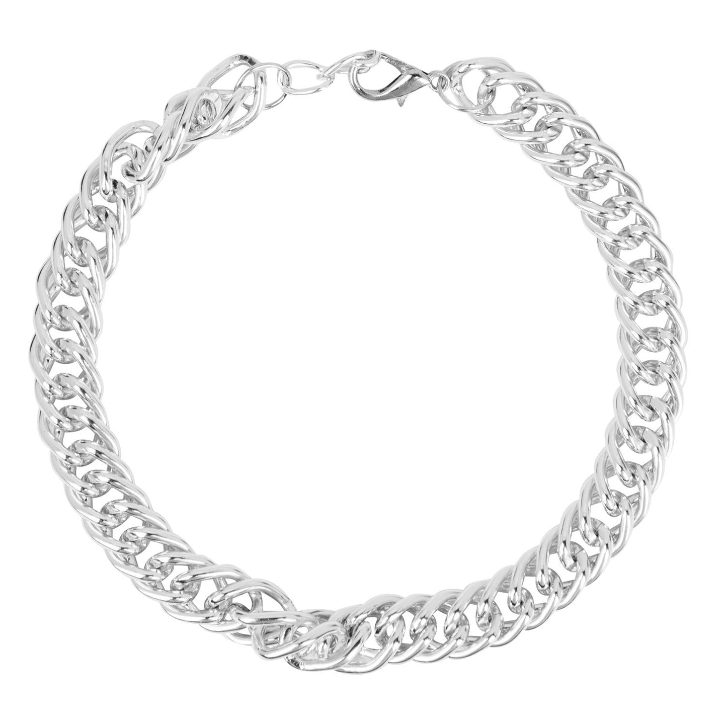 Collar Eslabones Gruesos Plateado