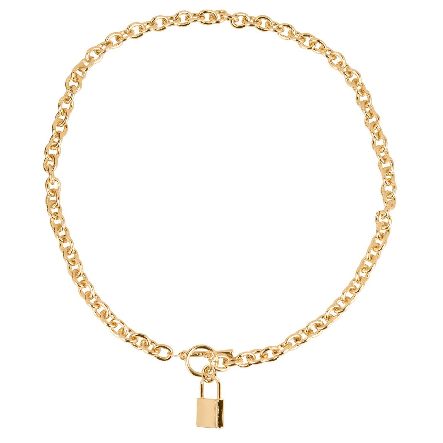 Collar con Candado Dorado