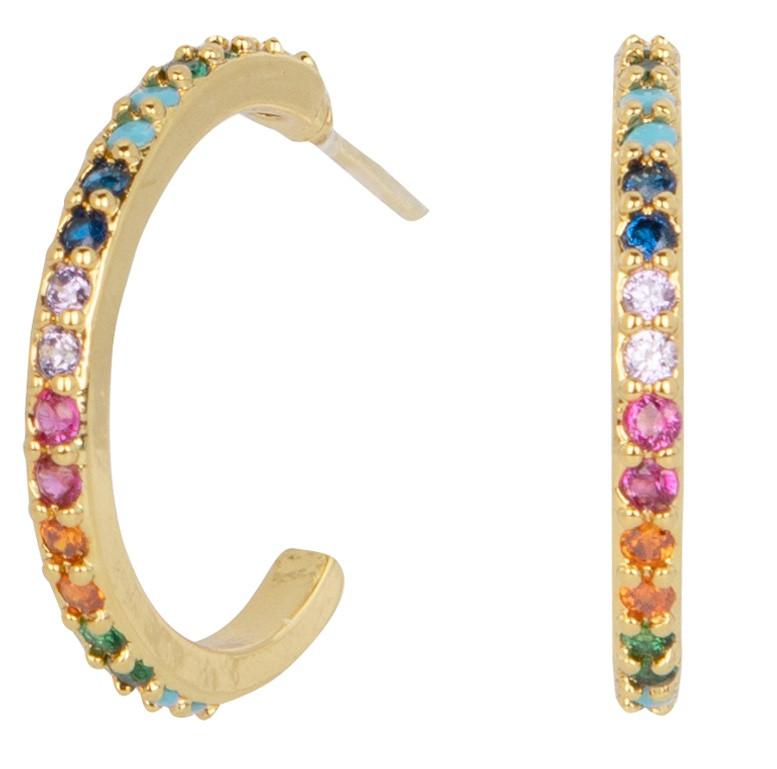 Pendientes Aros Piedras Colores
