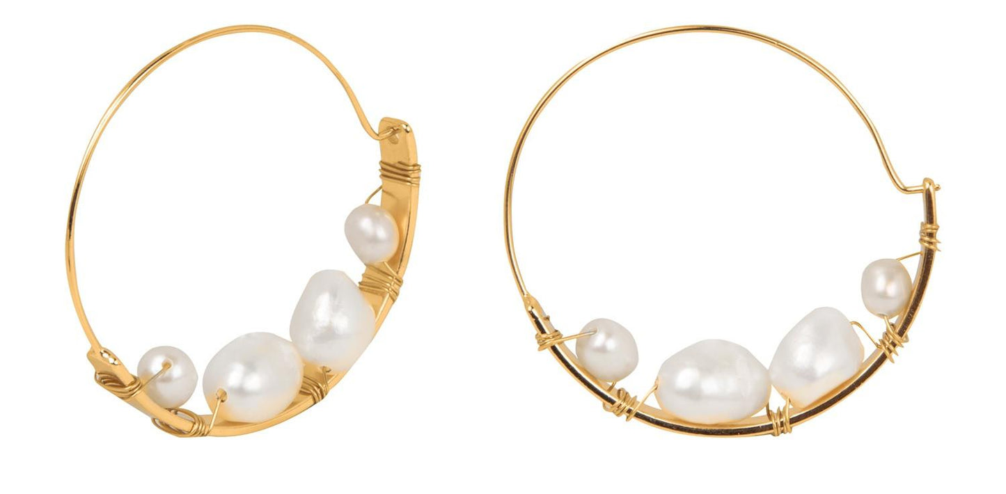 Pendientes Aros con Perlas