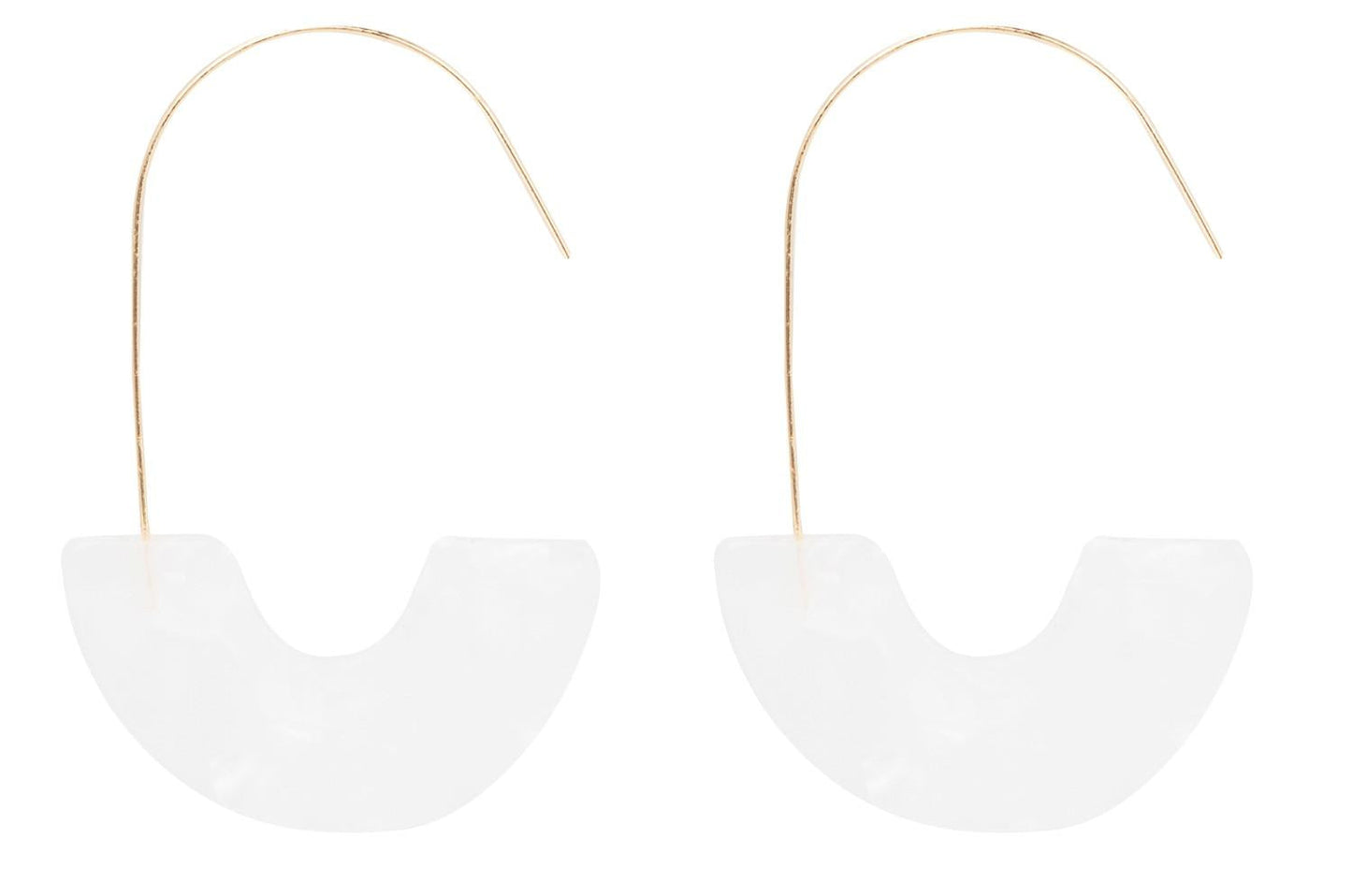 Pendientes Medio Aro Nácar Blanco