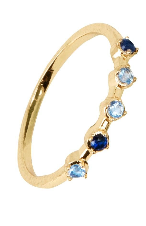Anillo Piedras Azules