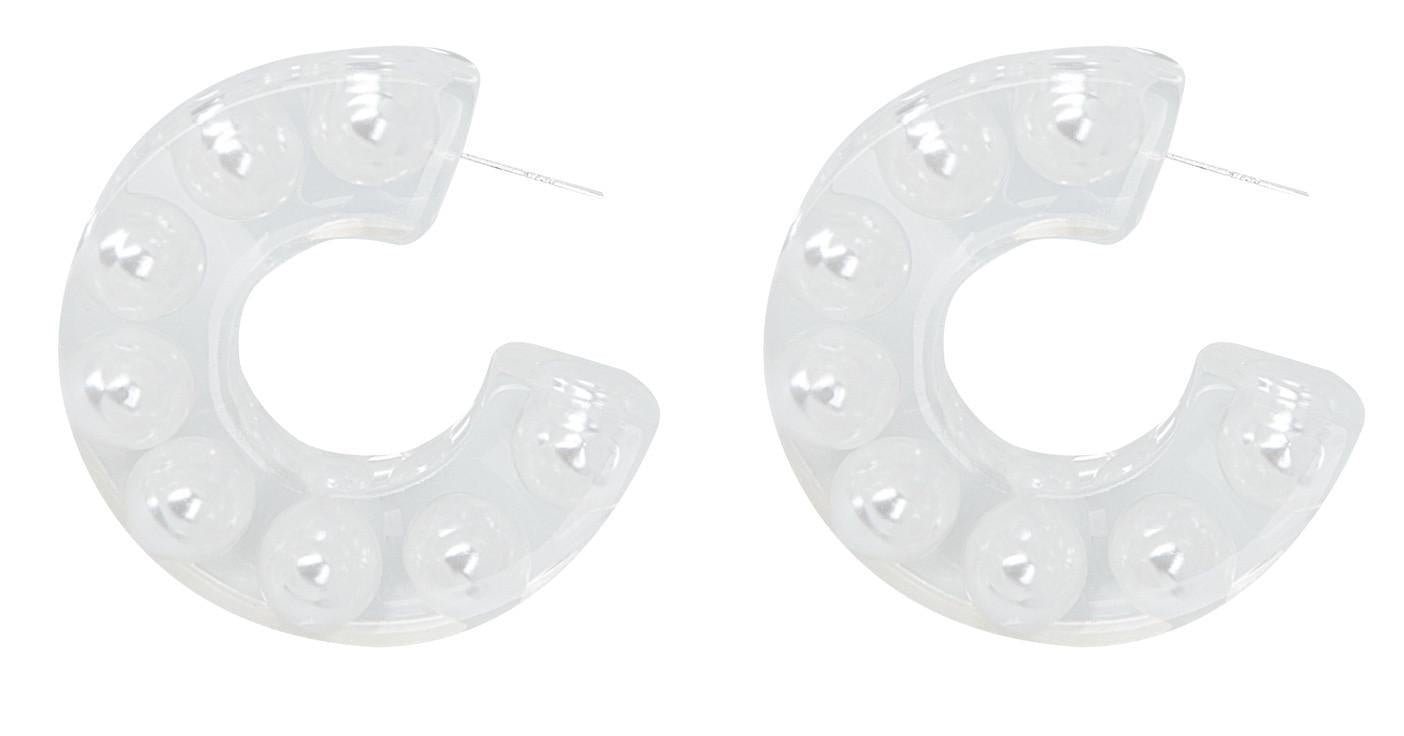 Pendientes Acrílico Perlas