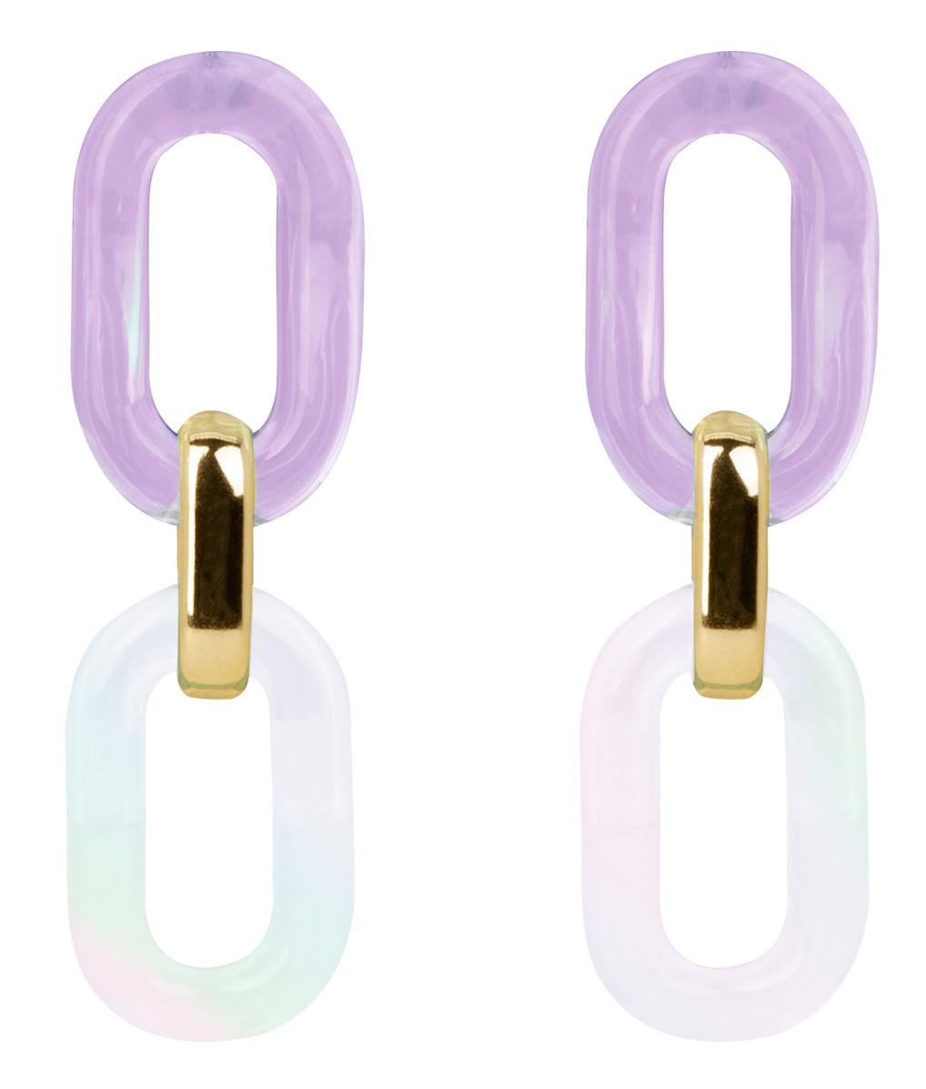 Pendientes Acrílico Rosa y Blanco