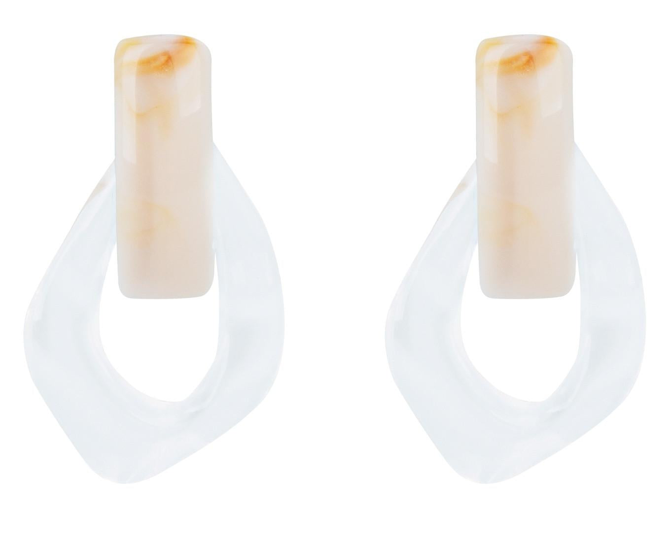 Pendientes Acrílico Marfil y Transparente
