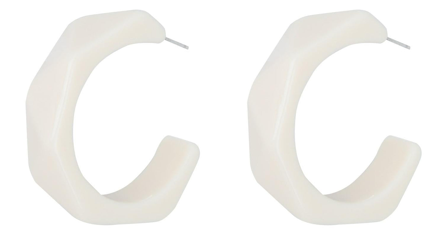 Pendientes Geométricos Blancos