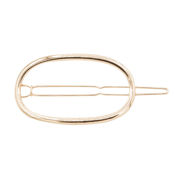 Oh My Hair Clip Metal Ovalada Ancha Dorada