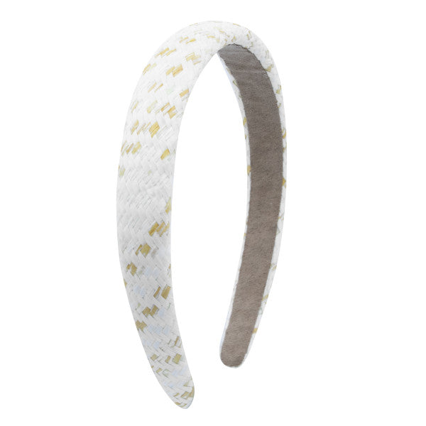 Oh My Hair Diadema Fina Raffia Blanco y Amarillo