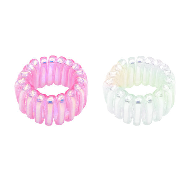 Oh My Hair Set 2 Gomas Cable Ancha Rosa y Holográfico