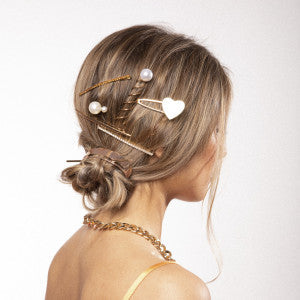 Oh My Hair Set 2 Horquillas Strass Rosa y Blanco