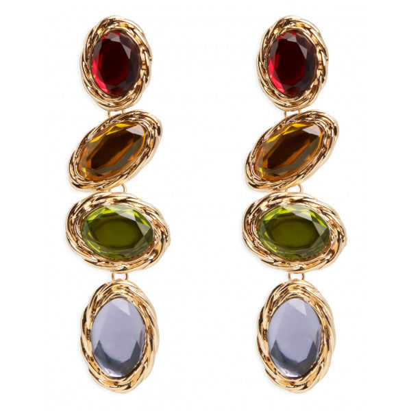 Pendientes Colgantes Piedras Colores