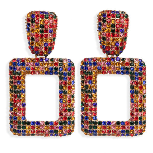 Pendientes Cuadrado Strass