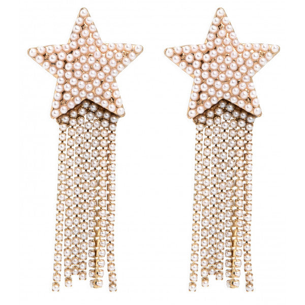 Pendientes Estrella con Tiras de Strass
