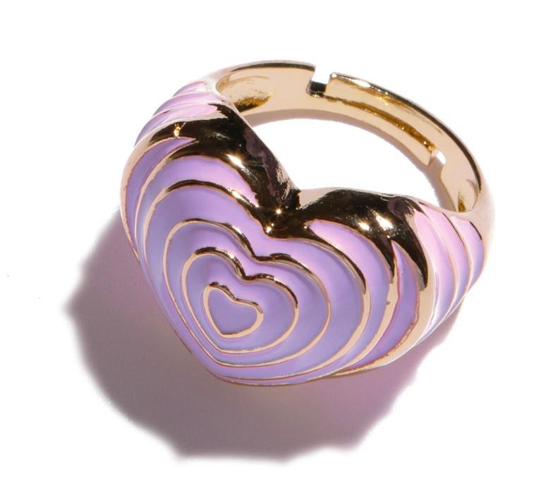 Anillo Sello Corazón Lila