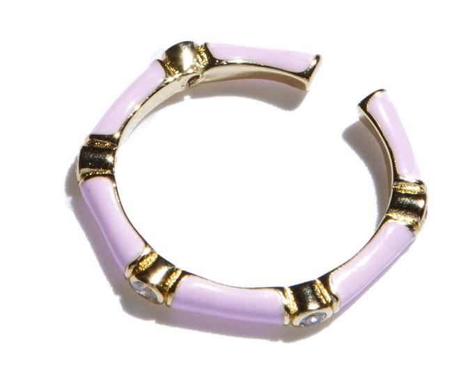 Anillo Esmalte Rosa Piedras