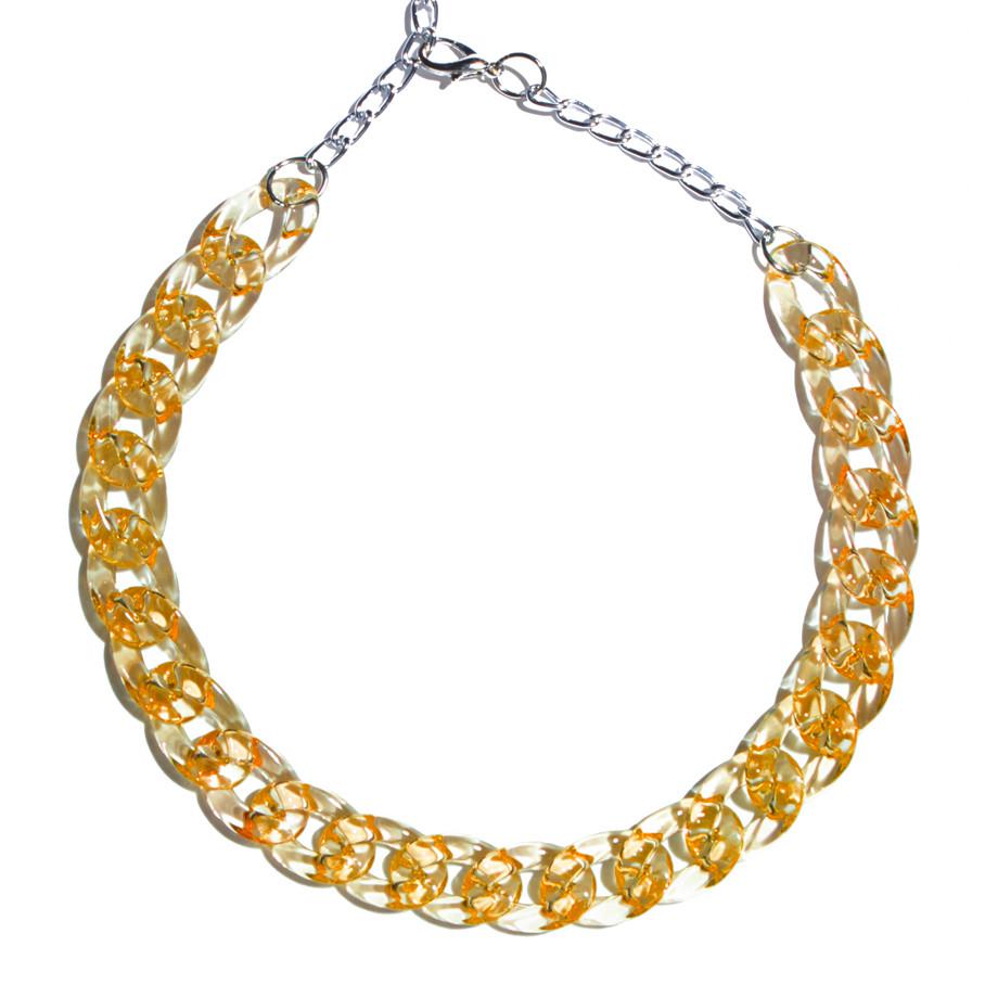 Chocker Eslabones Transparente Naranja