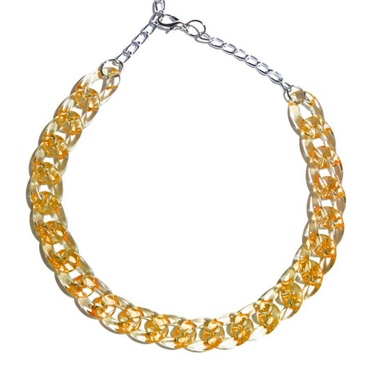 Chocker Eslabones Transparente Naranja