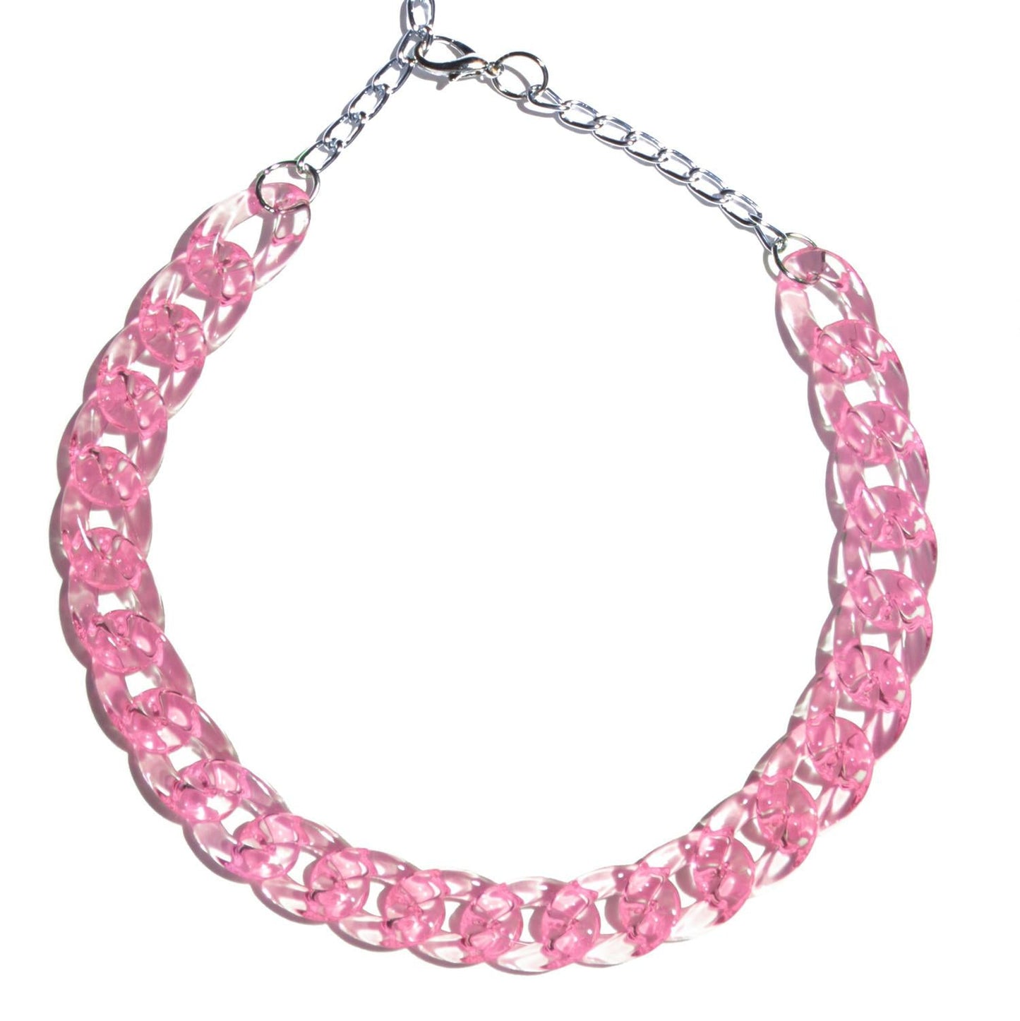 Chocker Eslabones Transparente Rosa