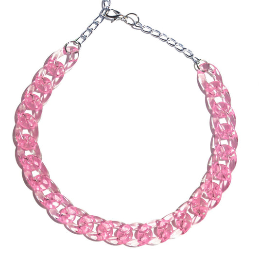 Chocker Eslabones Transparente Rosa