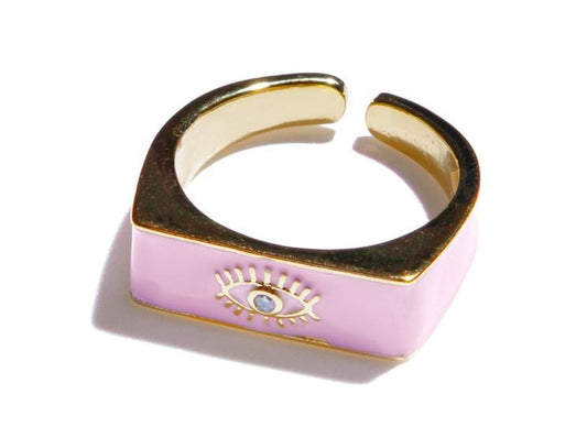 Anillo Esmalte Rosa Ojo