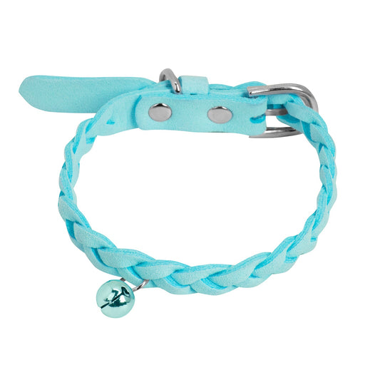 Collar Velvet Trenzado con Cascabel Azul